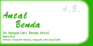 antal benda business card